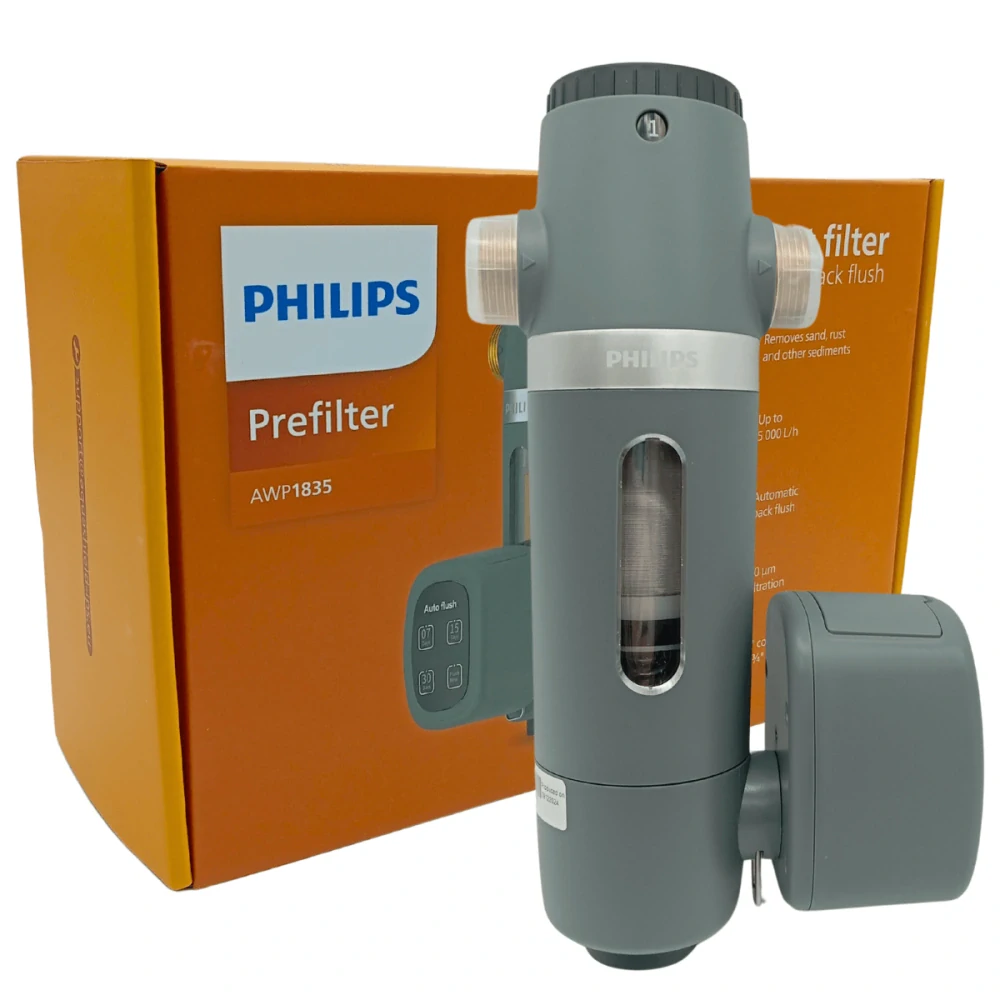 Philips filtr AWP1835 s automatickým proplachem a manometrem, filtrace 40 mikronů s průtokem 5000 l/h.